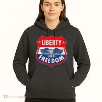 Liberty And Freedom US Eagle Road Sign Hoodie thumb 5