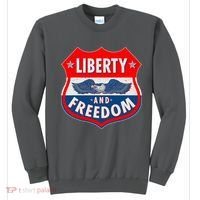 Liberty And Freedom US Eagle Road Sign Sweatshirt thumb 0