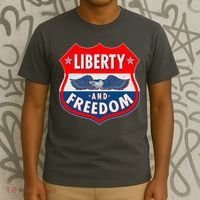 Liberty And Freedom US Eagle Road Sign T-Shirt thumb 3