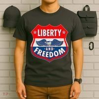 Liberty And Freedom US Eagle Road Sign T-Shirt thumb 6