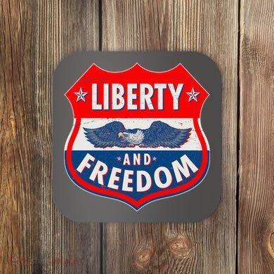 Liberty And Freedom US Eagle Road Sign Coaster
