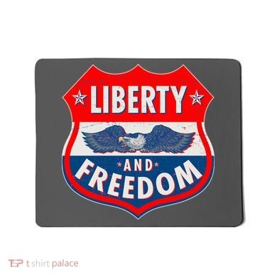 Liberty And Freedom US Eagle Road Sign Mousepad