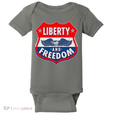 Liberty And Freedom US Eagle Road Sign Baby Bodysuit