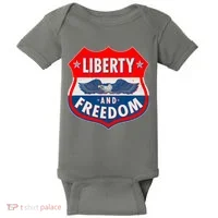 Liberty And Freedom US Eagle Road Sign Baby Bodysuit thumb 0