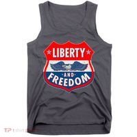 Liberty And Freedom US Eagle Road Sign Tank Top thumb 0