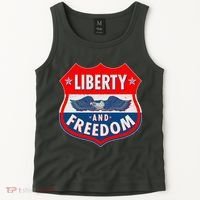 Liberty And Freedom US Eagle Road Sign Tank Top thumb 2