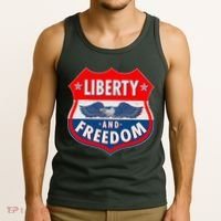 Liberty And Freedom US Eagle Road Sign Tank Top thumb 3