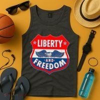 Liberty And Freedom US Eagle Road Sign Tank Top thumb 4