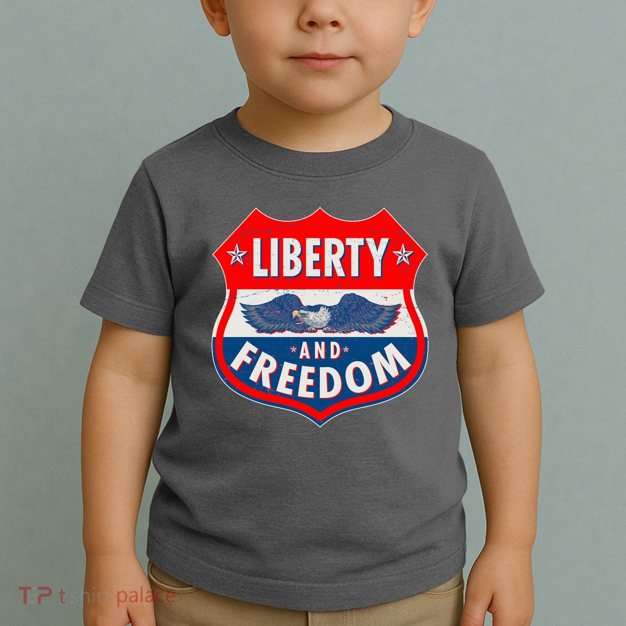 Liberty And Freedom US Eagle Road Sign Toddler T-Shirt