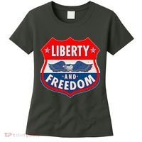 Liberty And Freedom US Eagle Road Sign Women's T-Shirt thumb 0