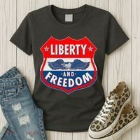 Liberty And Freedom US Eagle Road Sign Women's T-Shirt thumb 3
