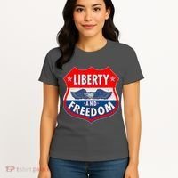 Liberty And Freedom US Eagle Road Sign Women's T-Shirt thumb 4