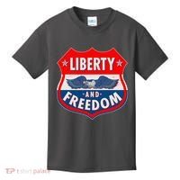 Liberty And Freedom US Eagle Road Sign Kids T-Shirt thumb 0