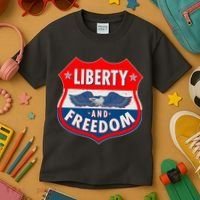 Liberty And Freedom US Eagle Road Sign Kids T-Shirt thumb 3