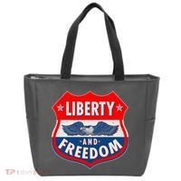 Liberty And Freedom US Eagle Road Sign Tote Bag thumb 0