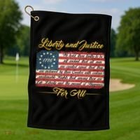 Liberty And Justice For All The Declaration of Independence Golf Towel thumb 1