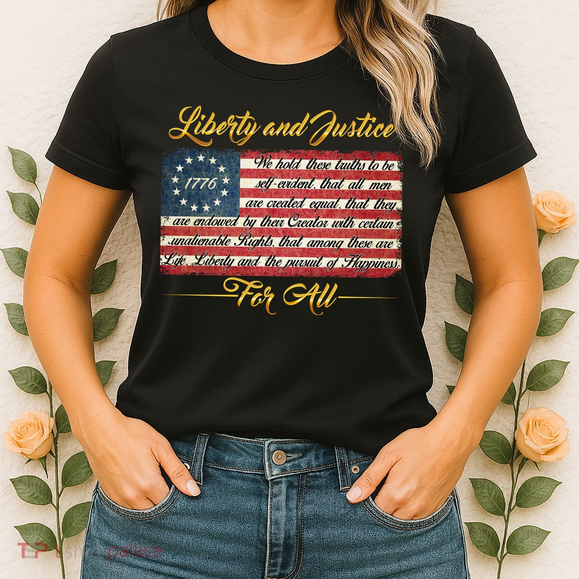 Liberty And Justice For All The Declaration of Independence Women's T-Shirt