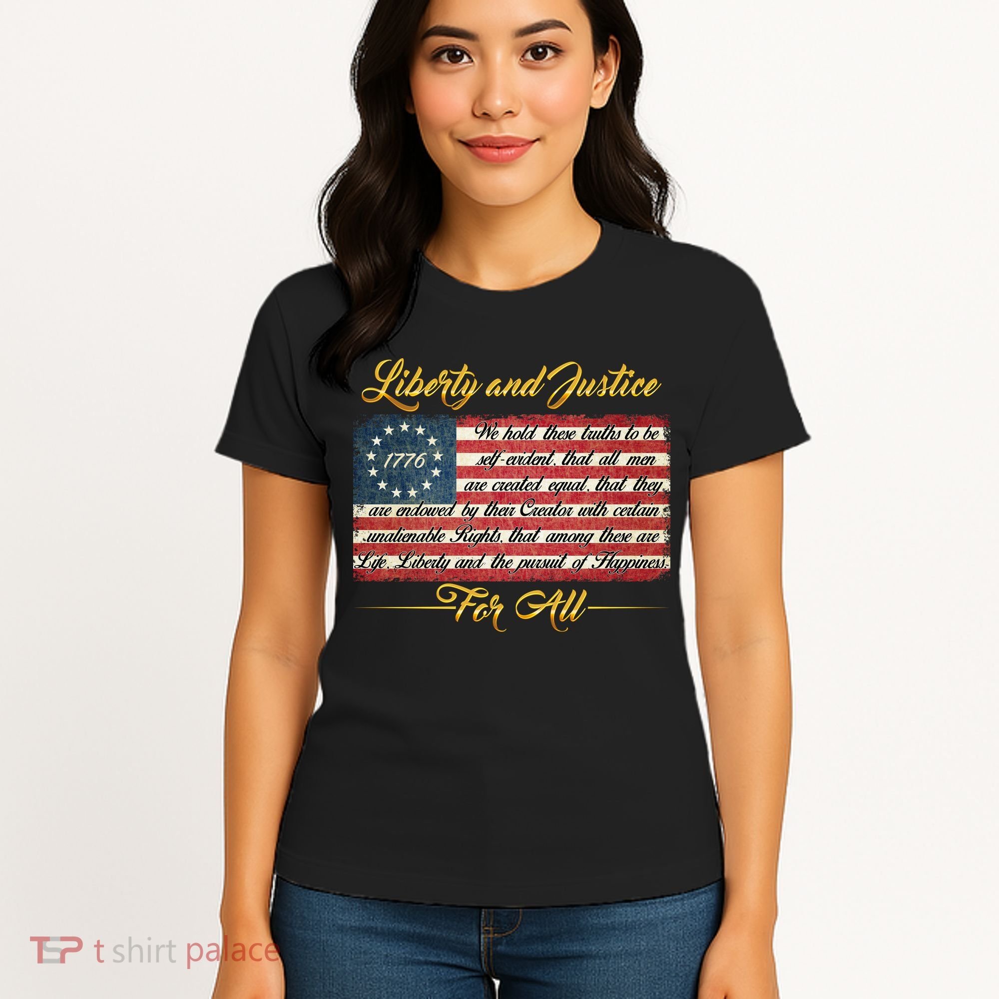 Liberty And Justice For All The Declaration of Independence Women's T-Shirt