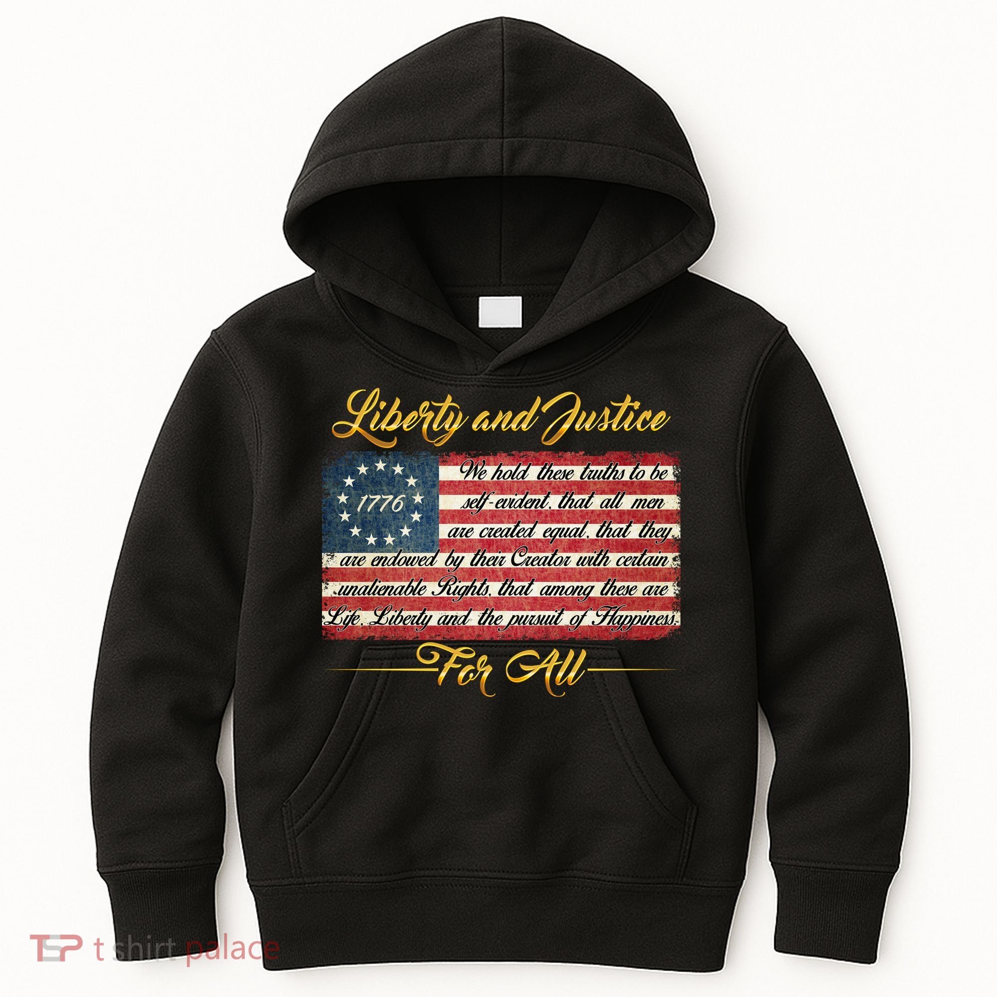 Liberty And Justice For All The Declaration of Independence Kids Hoodie