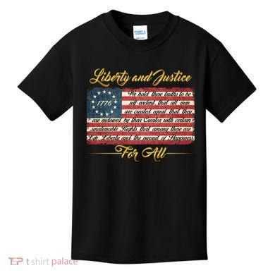 Liberty And Justice For All The Declaration of Independence Kids T-Shirt