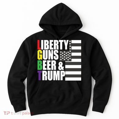 Liberty Guns Beer Trump LGBT Flag Hoodie