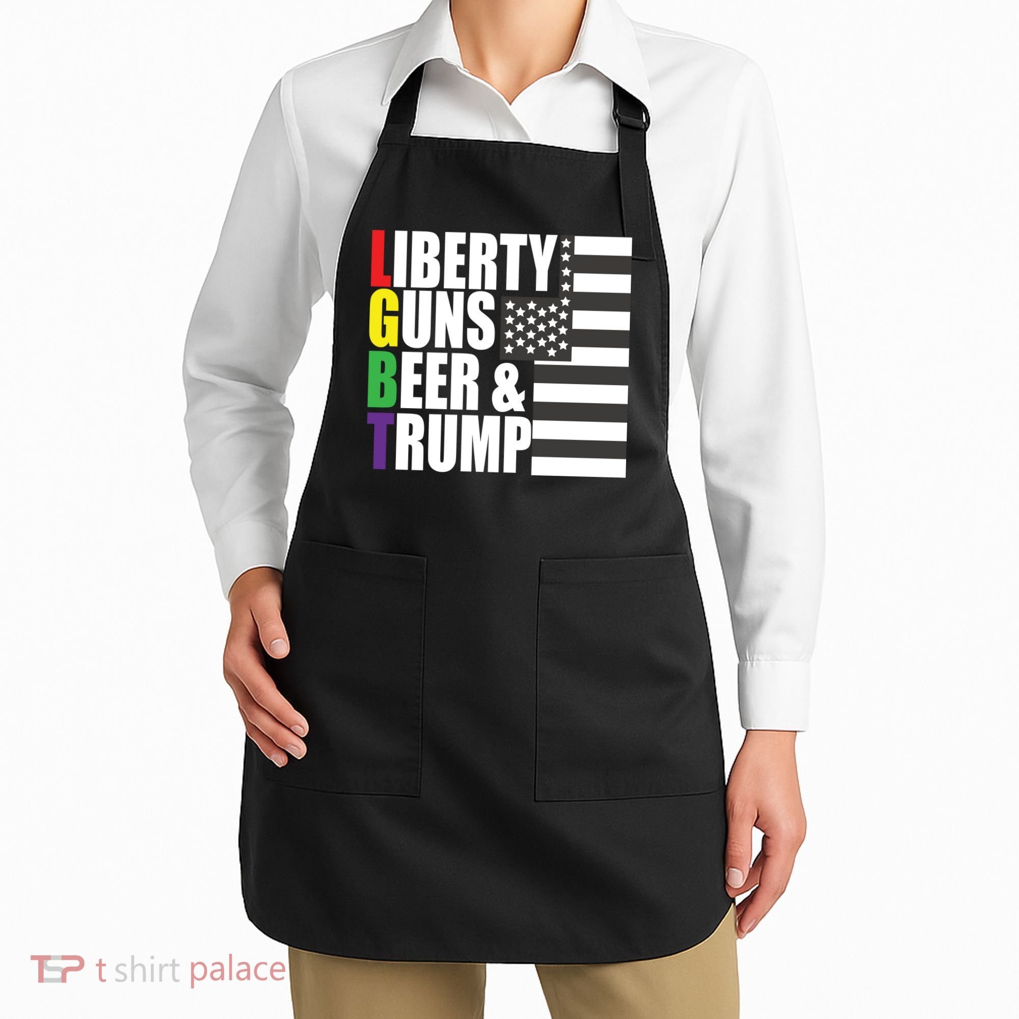 Liberty Guns Beer Trump LGBT Flag Apron