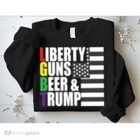 Liberty Guns Beer Trump LGBT Flag Sweatshirt thumb 2