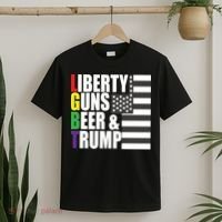 Liberty Guns Beer Trump LGBT Flag T-Shirt thumb 2