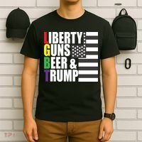 Liberty Guns Beer Trump LGBT Flag T-Shirt thumb 6