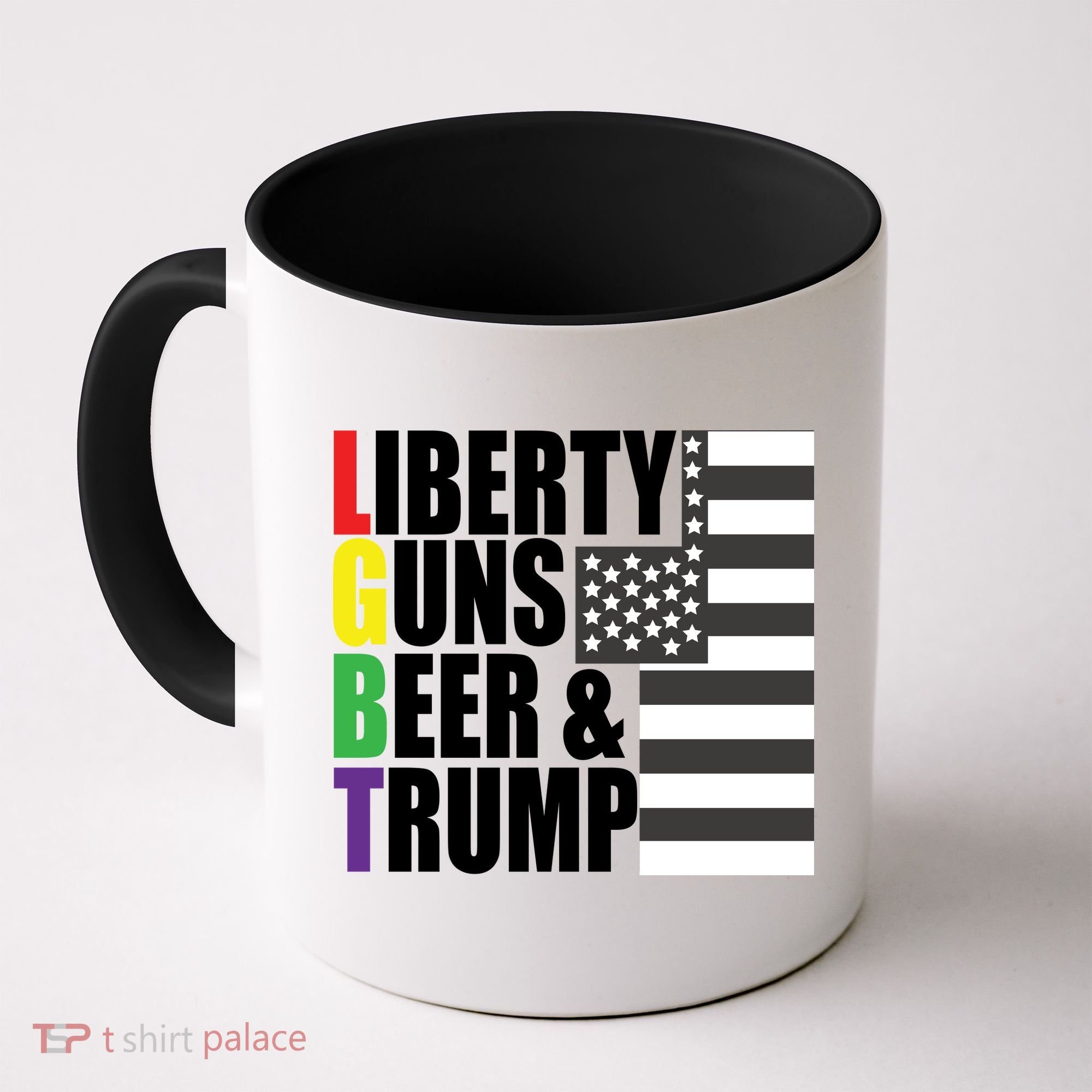 Liberty Guns Beer Trump LGBT Flag Coffee Mug