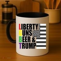 Liberty Guns Beer Trump LGBT Flag Coffee Mug thumb 4