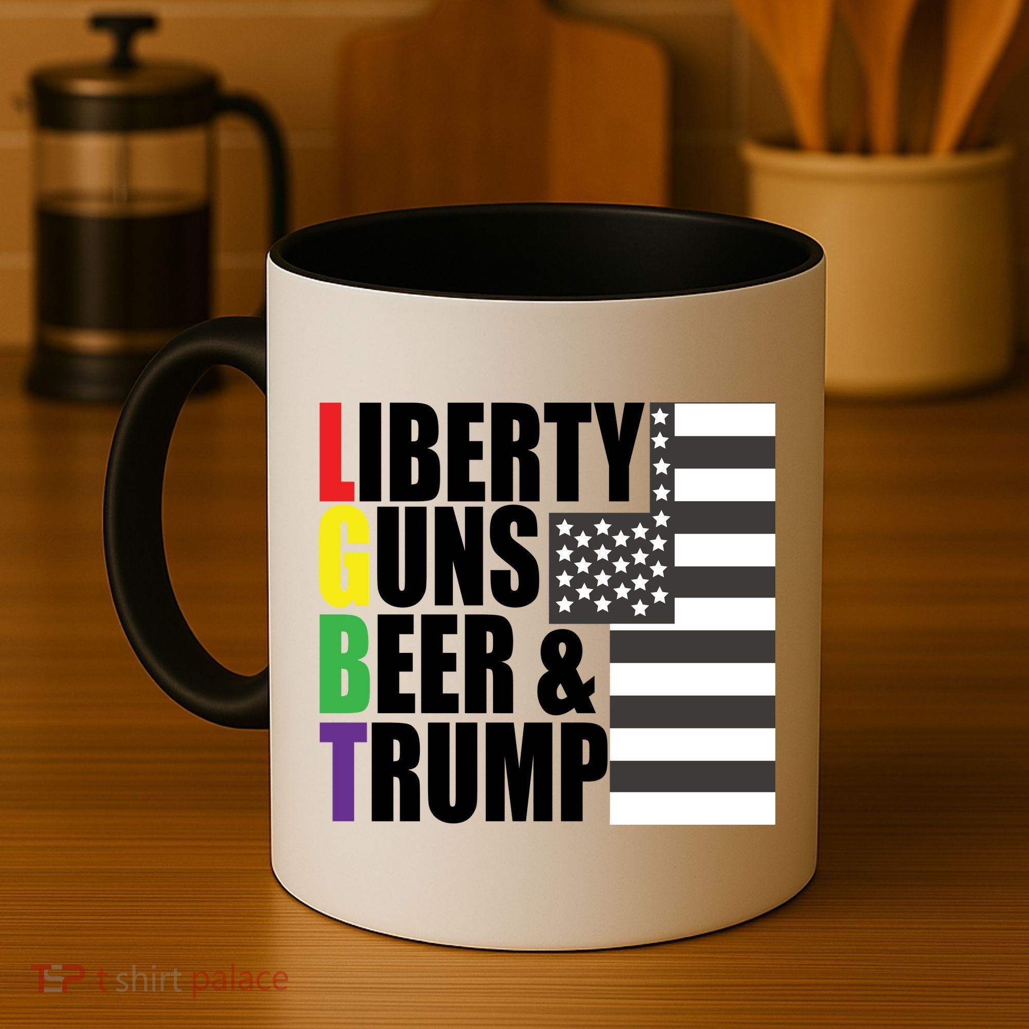 Liberty Guns Beer Trump LGBT Flag Coffee Mug
