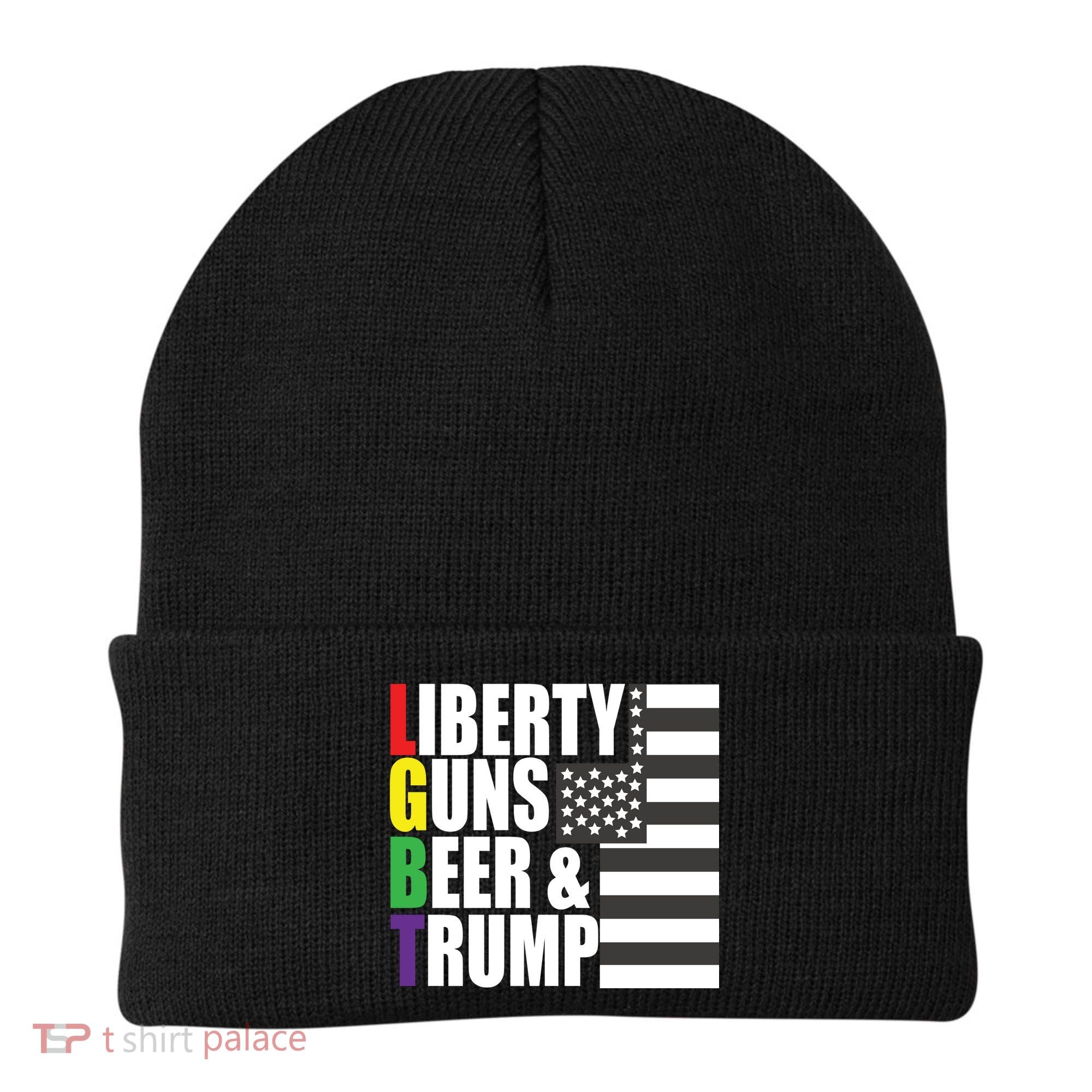 Liberty Guns Beer Trump LGBT Flag Beanie