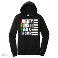 Liberty Guns Beer Trump LGBT Flag Women's Hoodie thumb 0