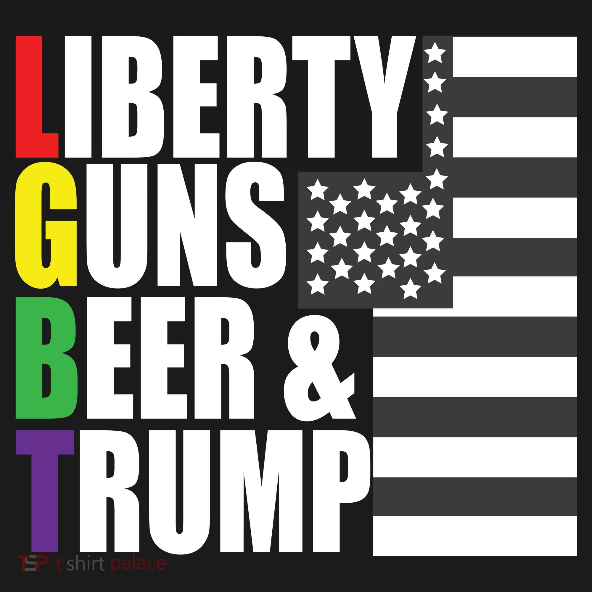 Liberty Guns Beer Trump LGBT Flag Women's Hoodie