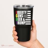 Liberty Guns Beer Trump LGBT Flag Tumbler thumb 2