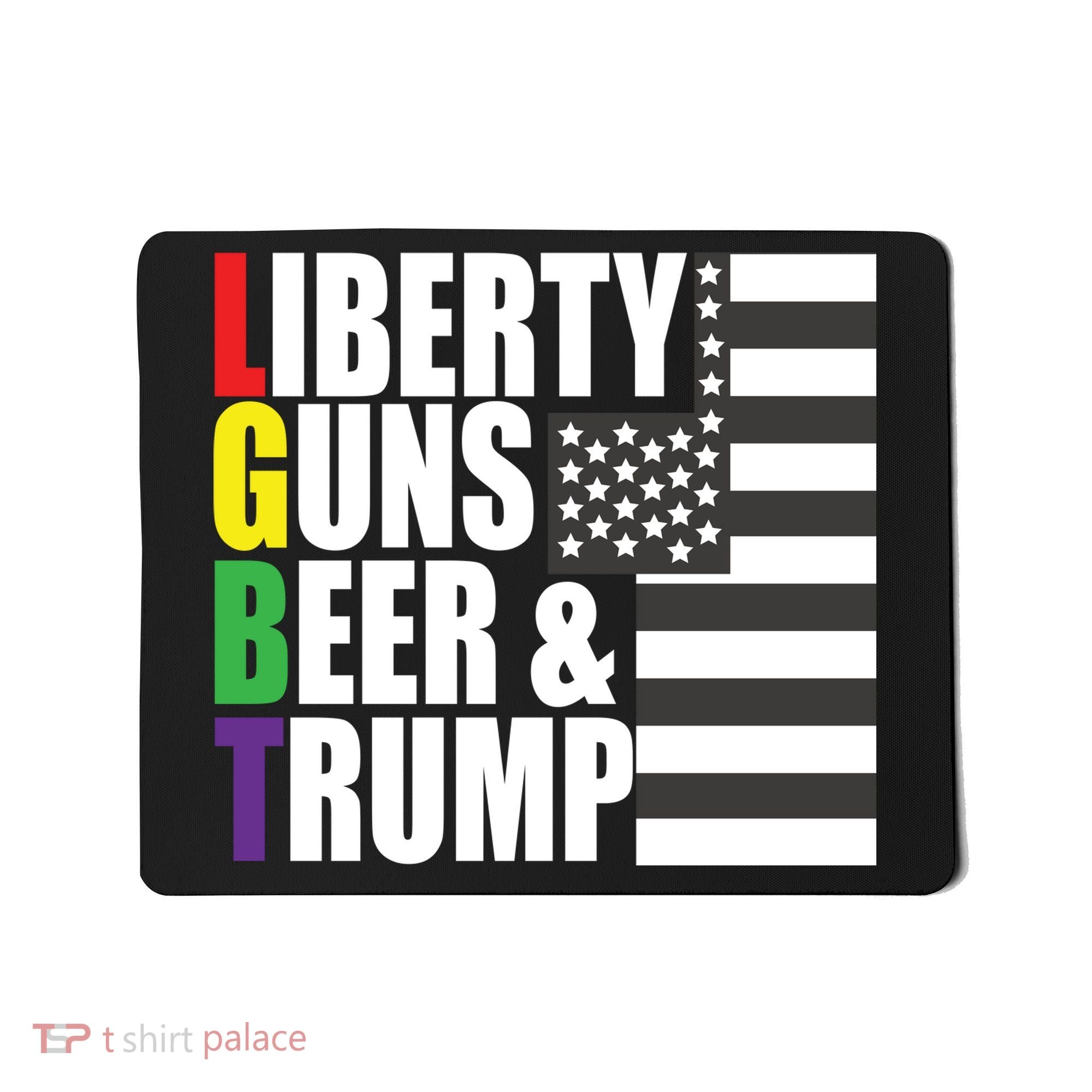 Liberty Guns Beer Trump LGBT Flag Mousepad