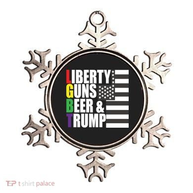 Liberty Guns Beer Trump LGBT Flag Ornament