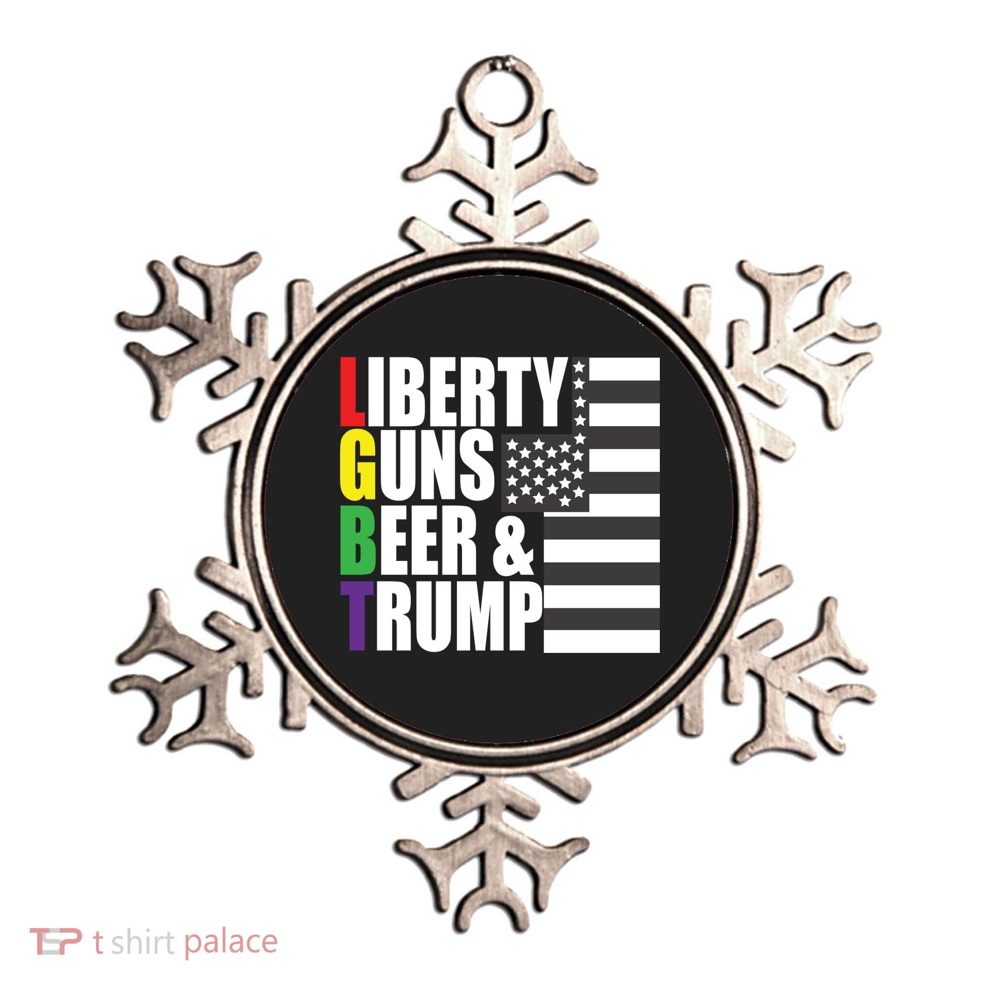 Liberty Guns Beer Trump LGBT Flag Ornament