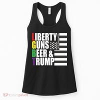 Liberty Guns Beer Trump LGBT Flag Women's Tank Top thumb 0