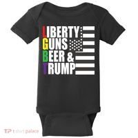 Liberty Guns Beer Trump LGBT Flag Baby Bodysuit thumb 0