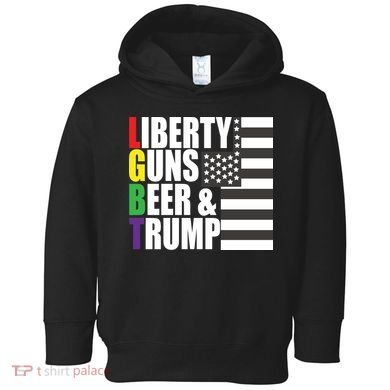 Liberty Guns Beer Trump LGBT Flag Toddler Hoodie