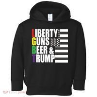 Liberty Guns Beer Trump LGBT Flag Toddler Hoodie thumb 0