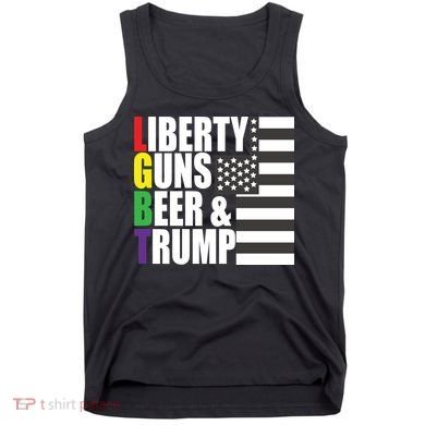 Liberty Guns Beer Trump LGBT Flag Tank Top