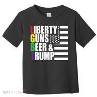 Liberty Guns Beer Trump LGBT Flag Toddler T-Shirt thumb 0