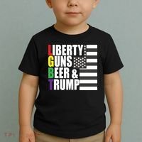 Liberty Guns Beer Trump LGBT Flag Toddler T-Shirt thumb 2