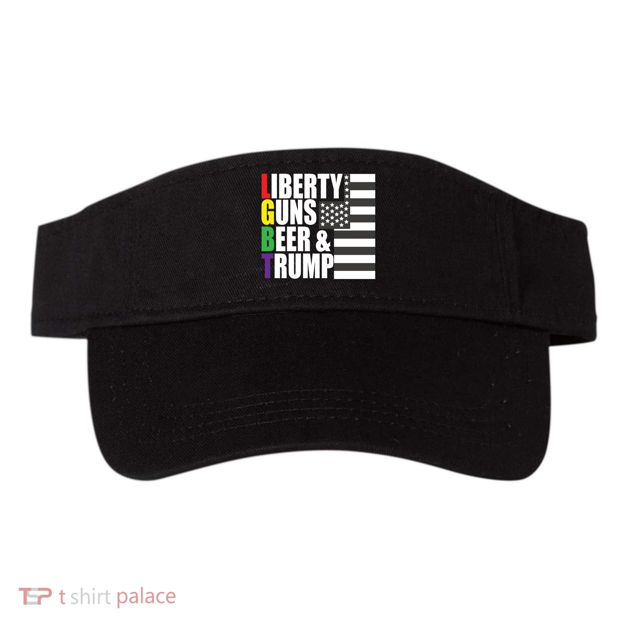 Liberty Guns Beer Trump LGBT Flag Visor