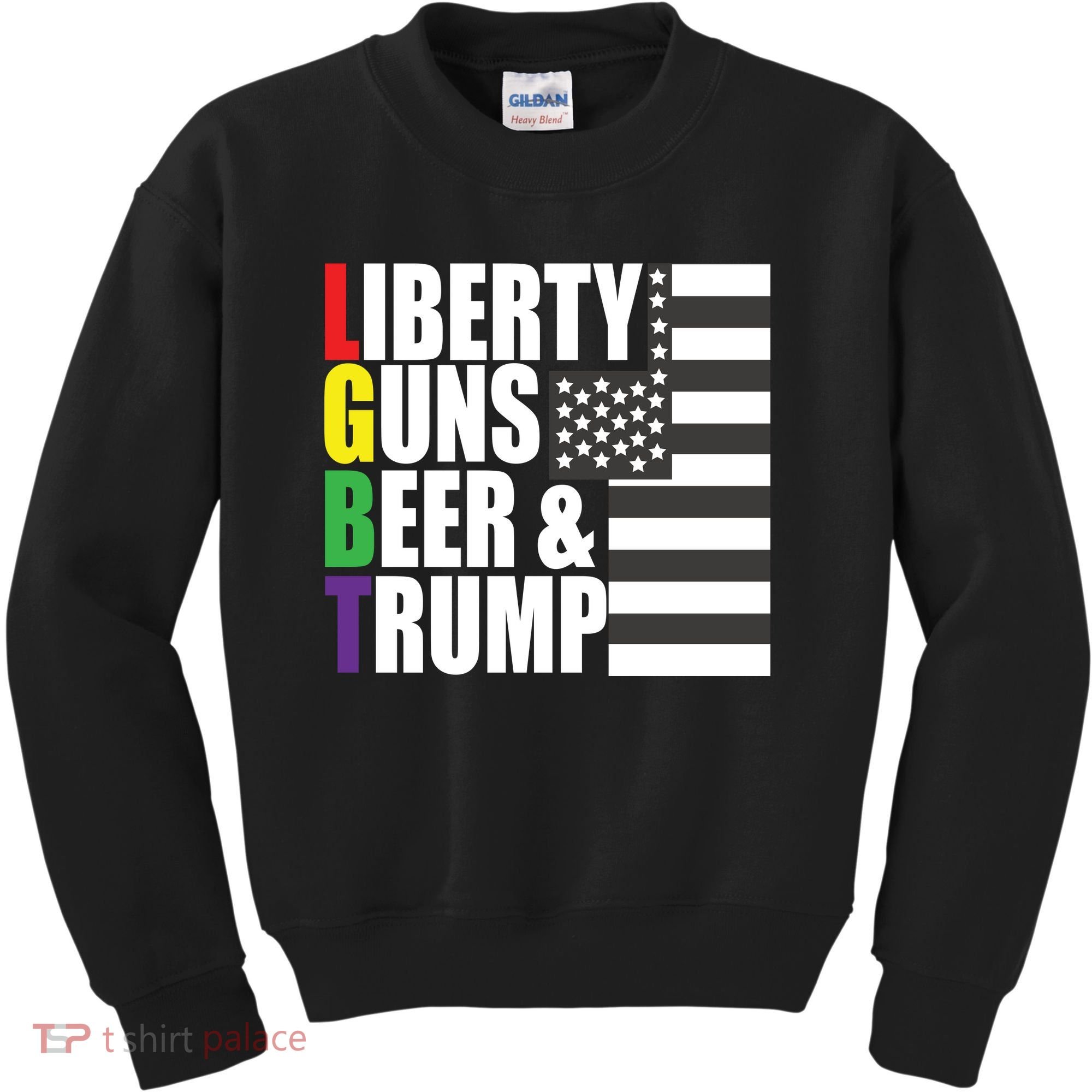 Liberty Guns Beer Trump LGBT Flag Kids Sweatshirt