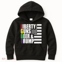 Liberty Guns Beer Trump LGBT Flag Kids Hoodie thumb 0