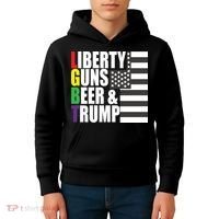 Liberty Guns Beer Trump LGBT Flag Kids Hoodie thumb 4